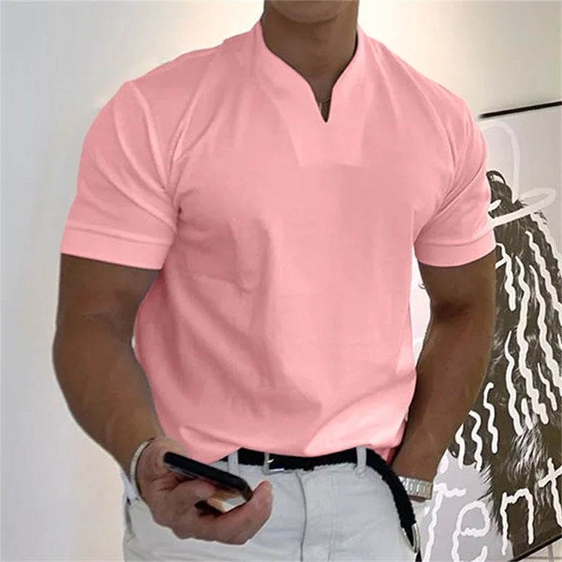 🏋️ Camiseta deportiva de algodón con cuello en V para hombre: ideal para entrenar y el tiempo libre