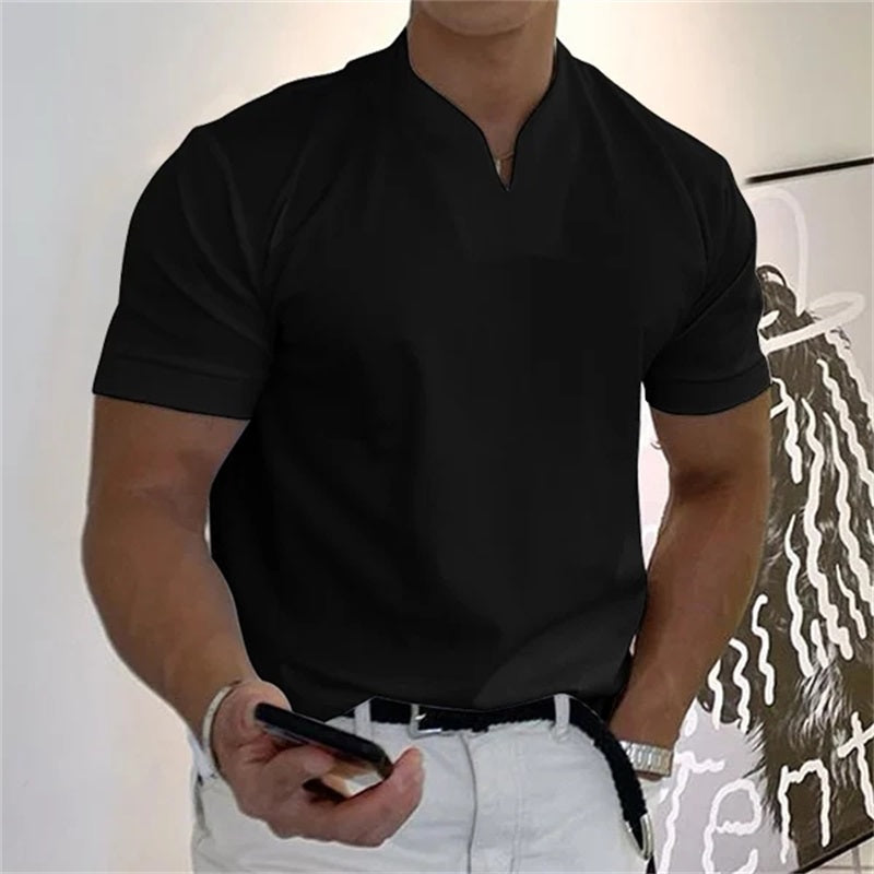 🏋️ Camiseta deportiva de algodón con cuello en V para hombre: ideal para entrenar y el tiempo libre