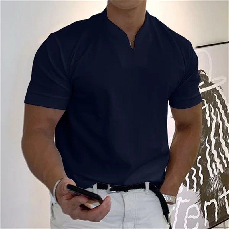 🏋️ Camiseta deportiva de algodón con cuello en V para hombre: ideal para entrenar y el tiempo libre