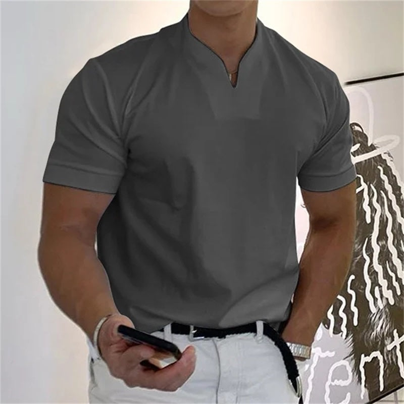 🏋️ Camiseta deportiva de algodón con cuello en V para hombre: ideal para entrenar y el tiempo libre